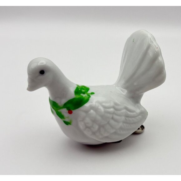 Vintage Dove Christmas Tree Ornament Clip On Peace White Bird Hand Painted - Picture 9 of 9